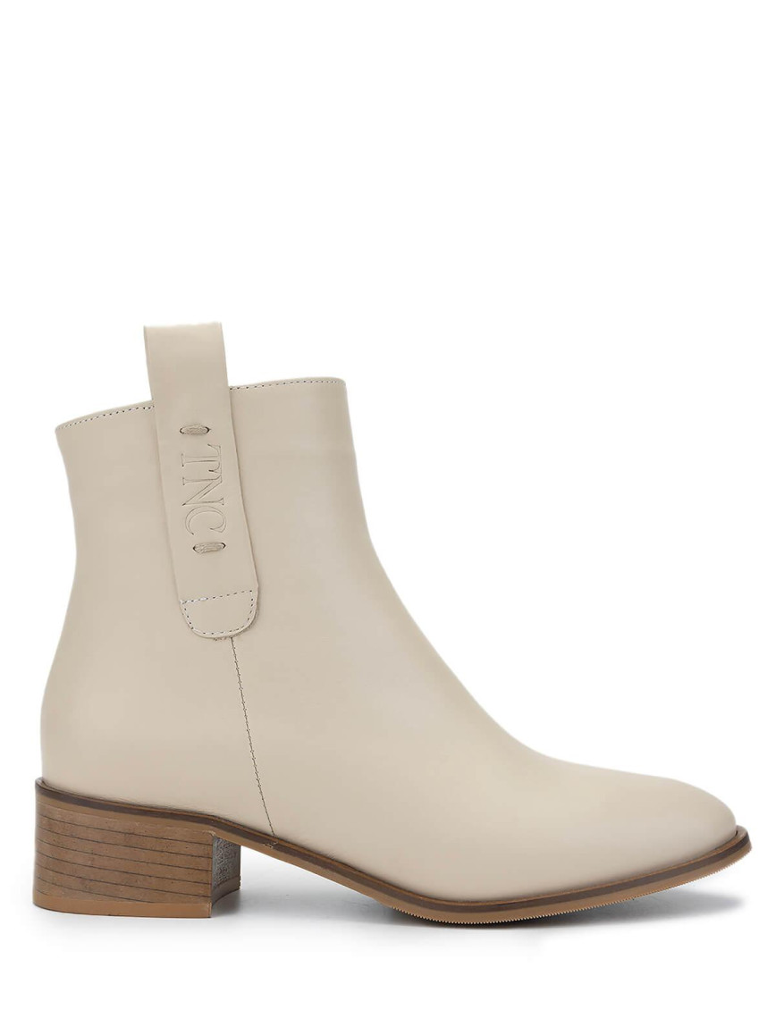 Tamer Tanca Kadın Hakiki Deri Bej Topuklu Bot Tamer Tanca Kadın Hakiki Deri Bej Topuklu Bot