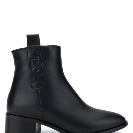 Tamer Tanca Kadın Hakiki Deri Siyah Deri Topuklu Bot