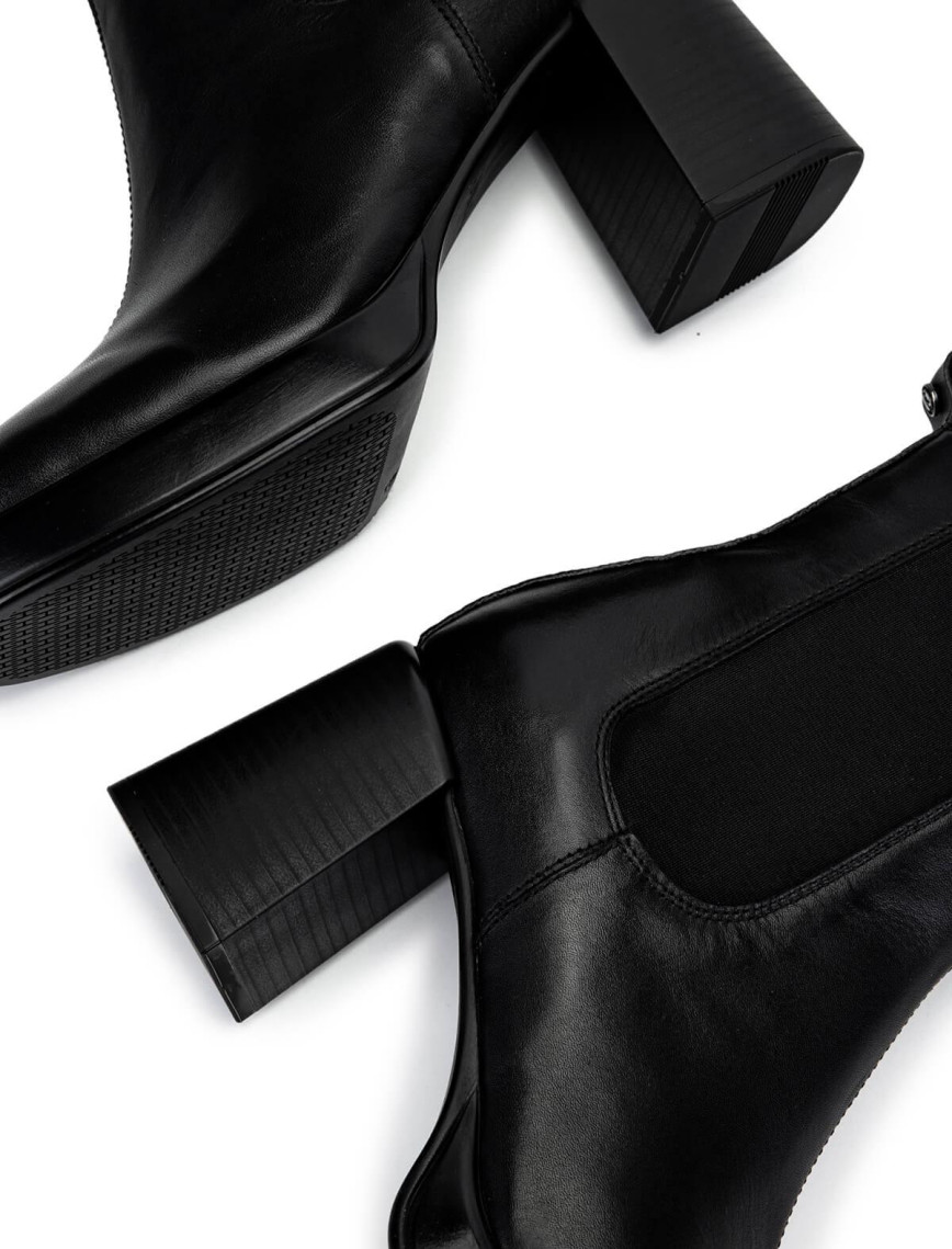 Tamer Tanca Kadın Hakiki Deri Siyah Deri Topuklu Bot Tamer Tanca Kadın Hakiki Deri Siyah Deri Topuklu Bot