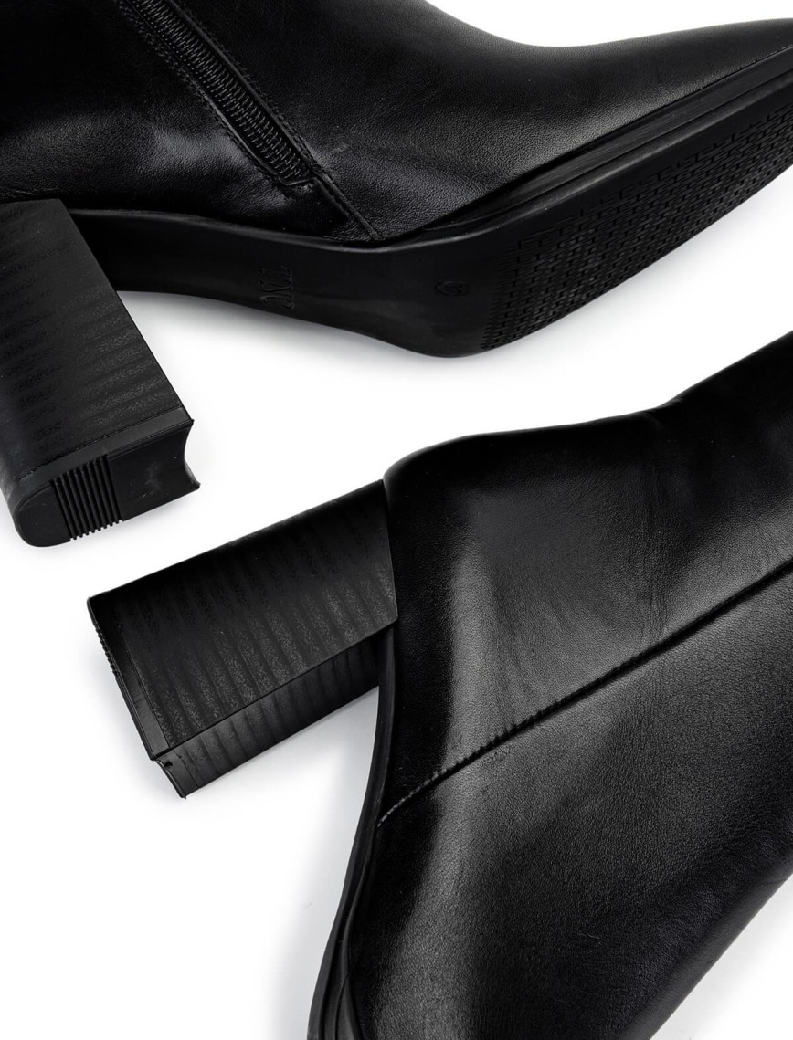 Tamer Tanca Kadın Hakiki Deri Siyah Deri Topuklu Bot Tamer Tanca Kadın Hakiki Deri Siyah Deri Topuklu Bot