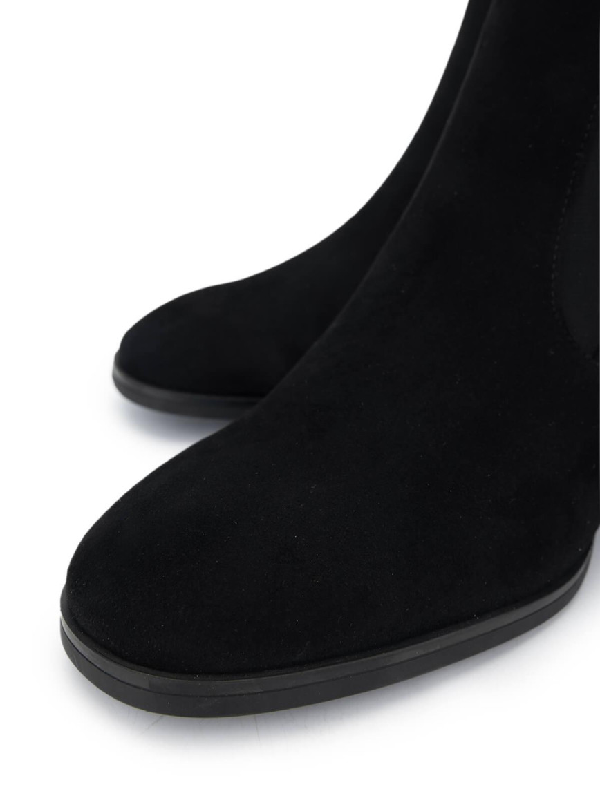 Tamer Tanca Kadın Hakiki Deri Siyah Süet Topuklu Bot Tamer Tanca Kadın Hakiki Deri Siyah Süet Topuklu Bot