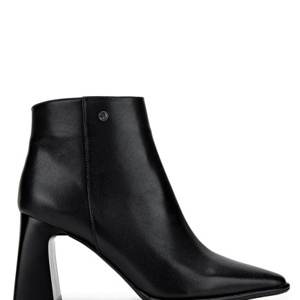 Tamer Tanca Kadın Hakiki Deri Siyah Deri Topuklu Bot