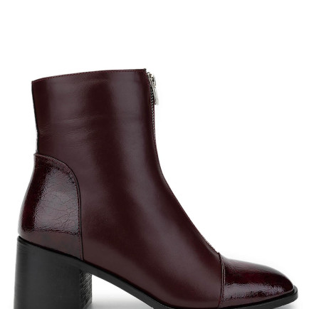 Tamer Tanca Kadın Hakiki Deri Bordo Topuklu Bot