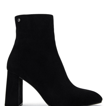 Tamer Tanca Kadın Hakiki Deri Siyah Süet Topuklu Bot