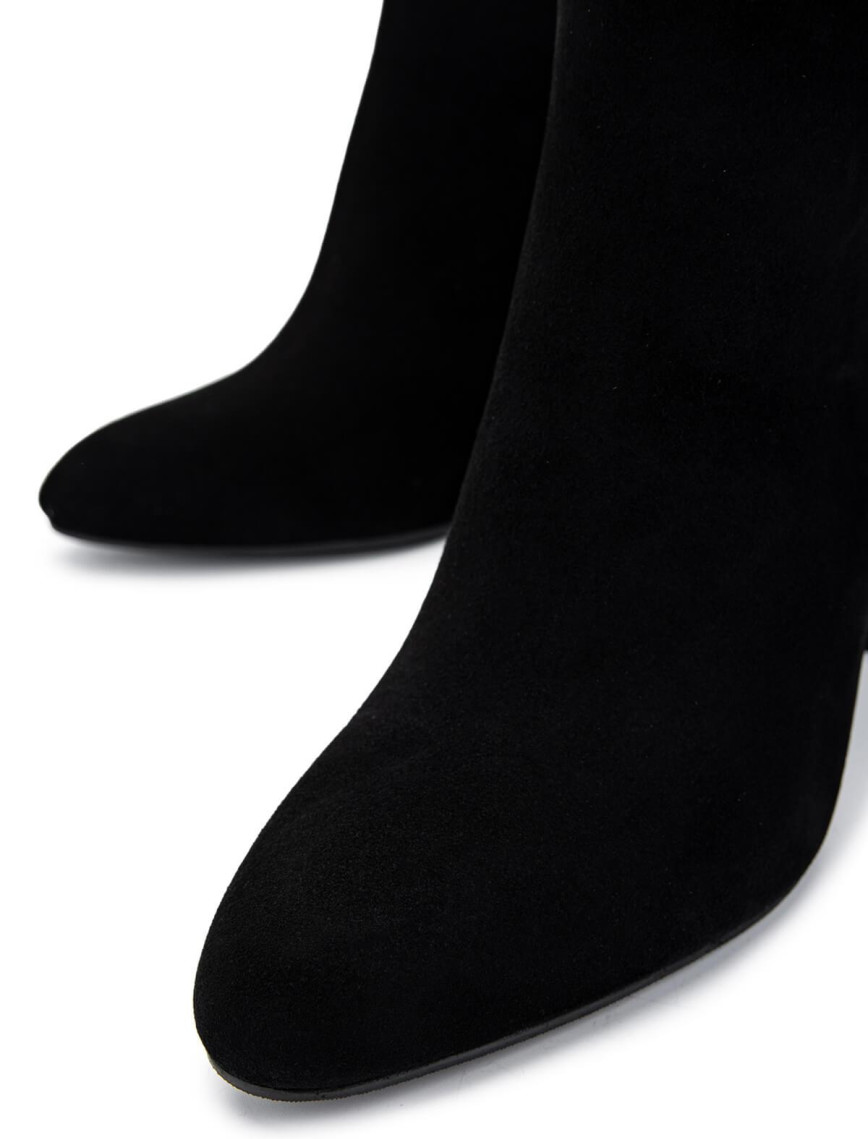 Tamer Tanca Kadın Hakiki Deri Siyah Süet Topuklu Bot Tamer Tanca Kadın Hakiki Deri Siyah Süet Topuklu Bot