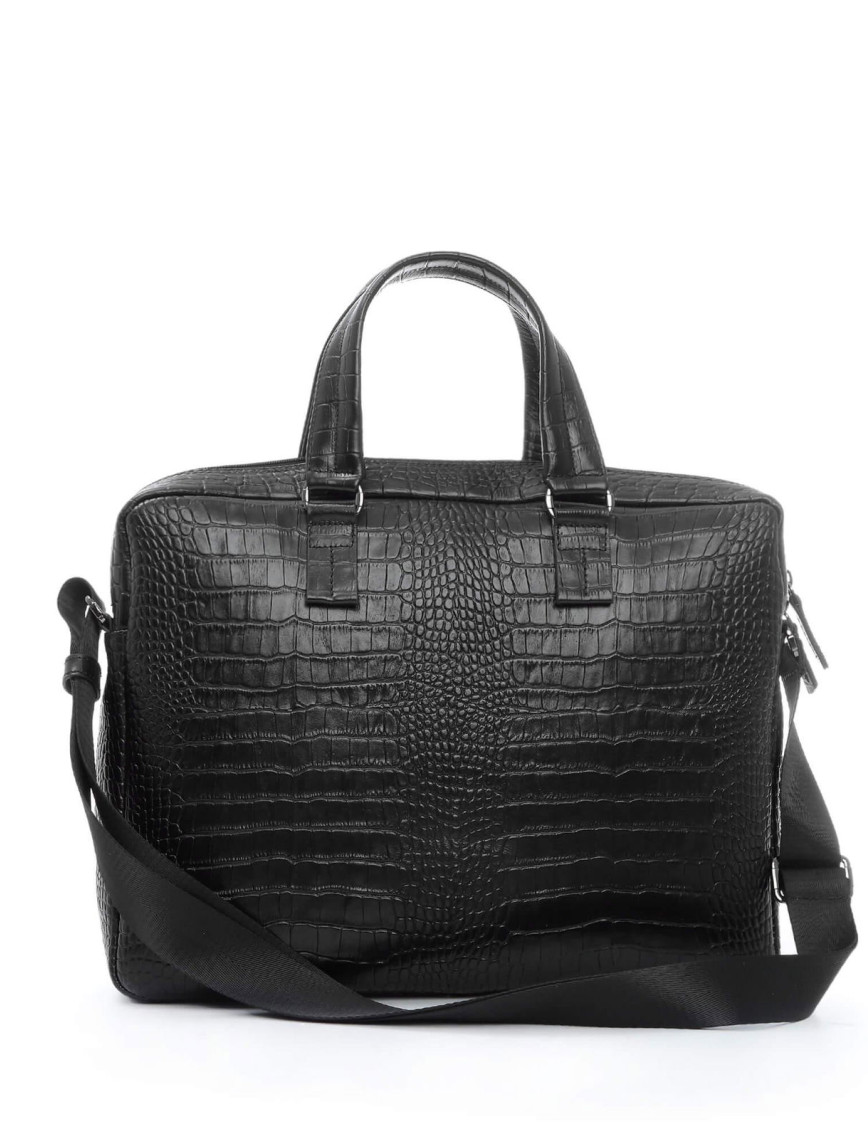 Tamer Tanca Erkek Hakiki Deri Siyah Kroko Evrak Çantası Tamer Tanca Erkek Hakiki Deri Siyah Kroko Evrak Çantası