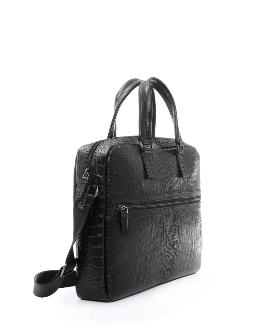 Tamer Tanca Erkek Hakiki Deri Siyah Kroko Evrak Çantası Tamer Tanca Erkek Hakiki Deri Siyah Kroko Evrak Çantası