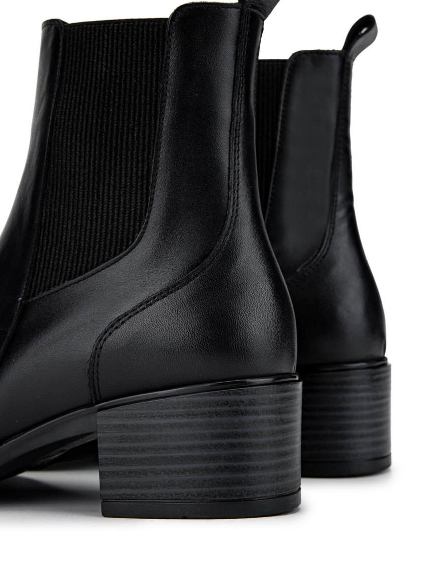 Tamer Tanca Kadın Hakiki Deri Siyah Deri Topuklu Bot