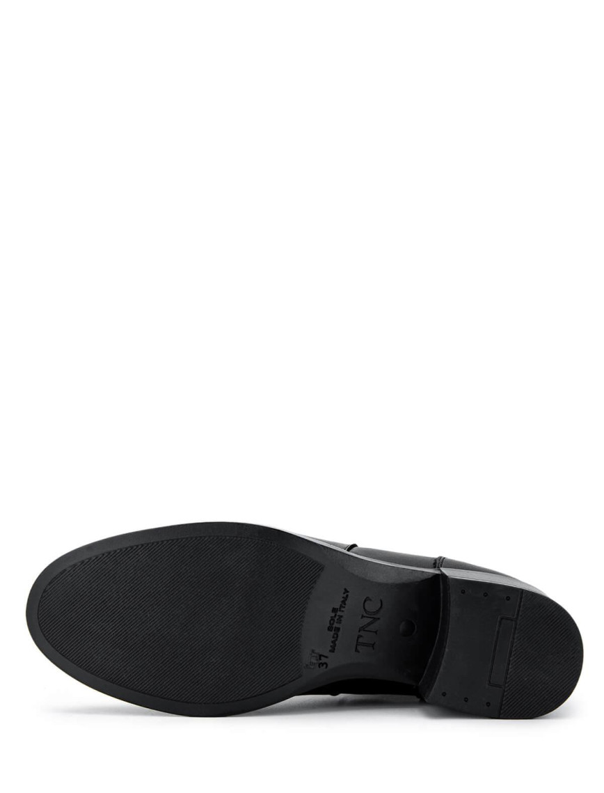 Tamer Tanca Kadın Hakiki Deri Siyah Deri Topuklu Bot