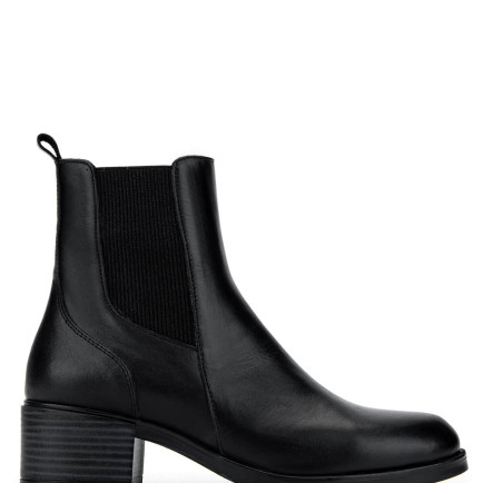 Tamer Tanca Kadın Hakiki Deri Siyah Deri Topuklu Bot