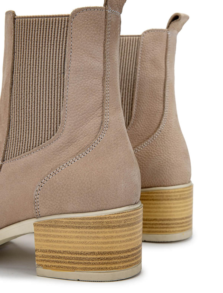 Tamer Tanca Kadın Hakiki Deri Bej Topuklu Bot