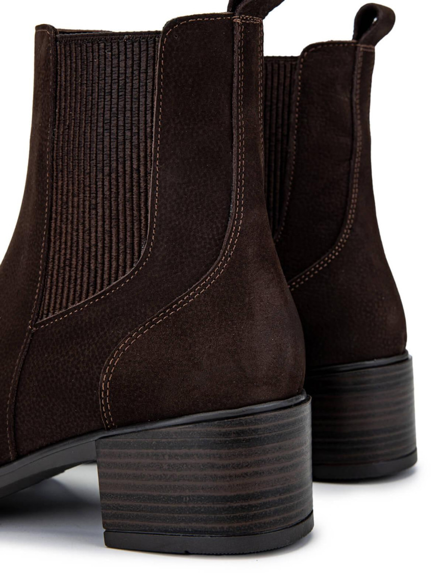 Tamer Tanca Kadın Hakiki Deri Kahverengi Nubuk Topuklu Bot