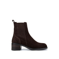 Tamer Tanca Kadın Hakiki Deri Kahverengi Nubuk Topuklu Bot