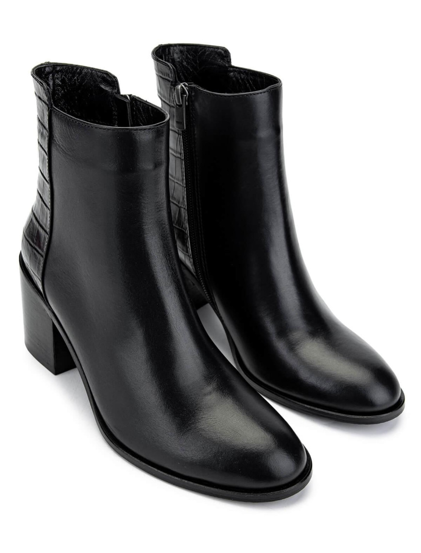Tamer Tanca Kadın Hakiki Deri Siyah Topuklu Bot Tamer Tanca Kadın Hakiki Deri Siyah Topuklu Bot