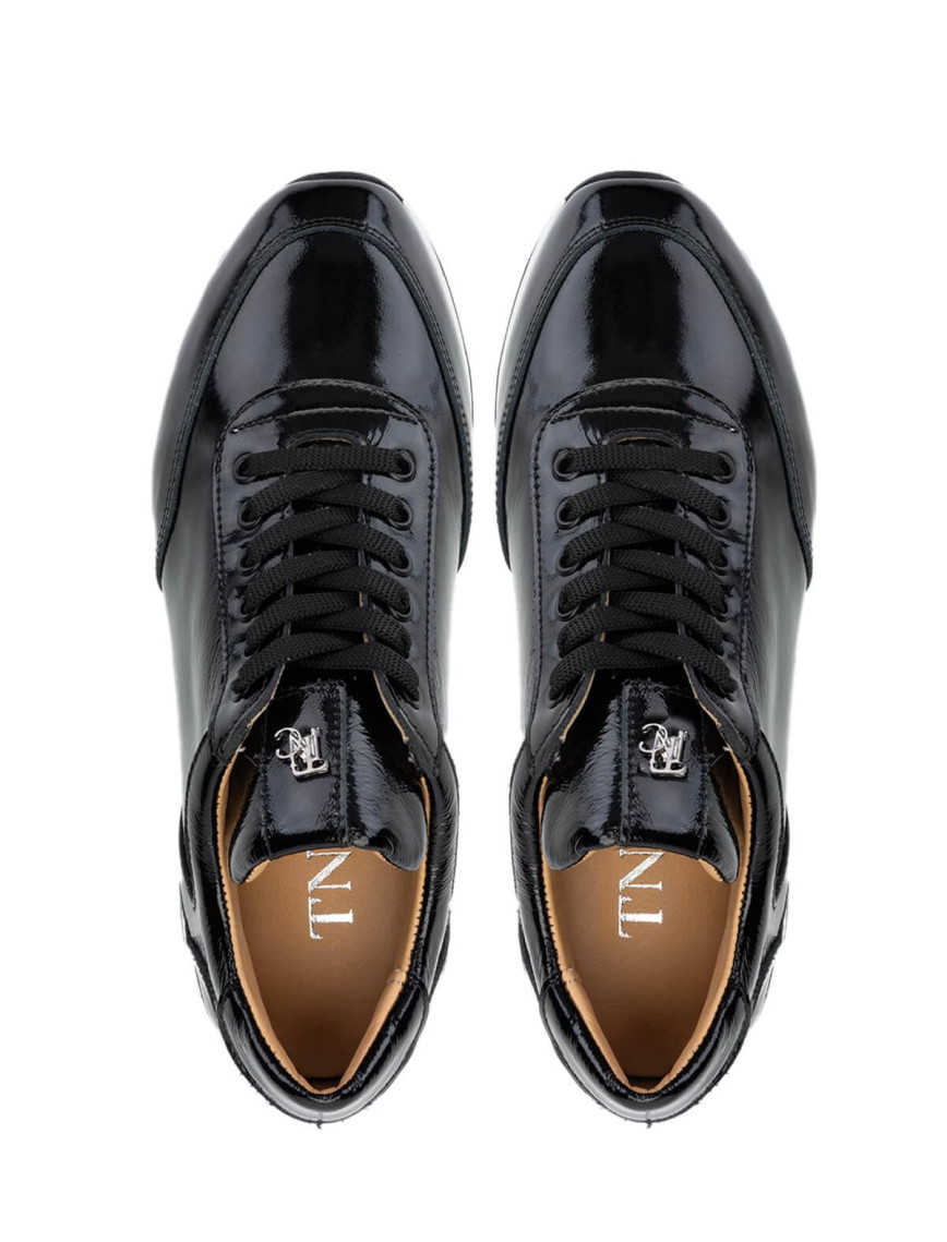 Tamer Tanca Kadın Hakiki Deri Siyah Rugan Sneakers & Spor Ayakkabı