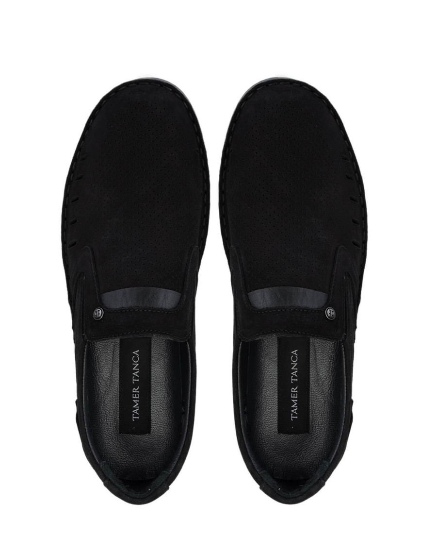 Tamer Tanca Erkek Hakiki Deri Siyah Nubuk Casual Ayakkabı Tamer Tanca Erkek Hakiki Deri Siyah Nubuk Casual Ayakkabı