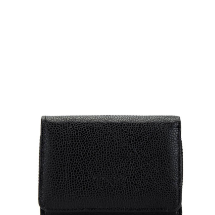 Tamer Tanca Unisex Hakiki Deri Siyah Havyar Cüzdan Cuzdan