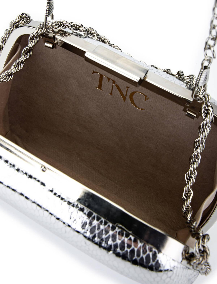 Tamer Tanca Kadın Vegan Gümüş Abiye Çanta Tamer Tanca Kadın Vegan Gümüş Abiye Çanta