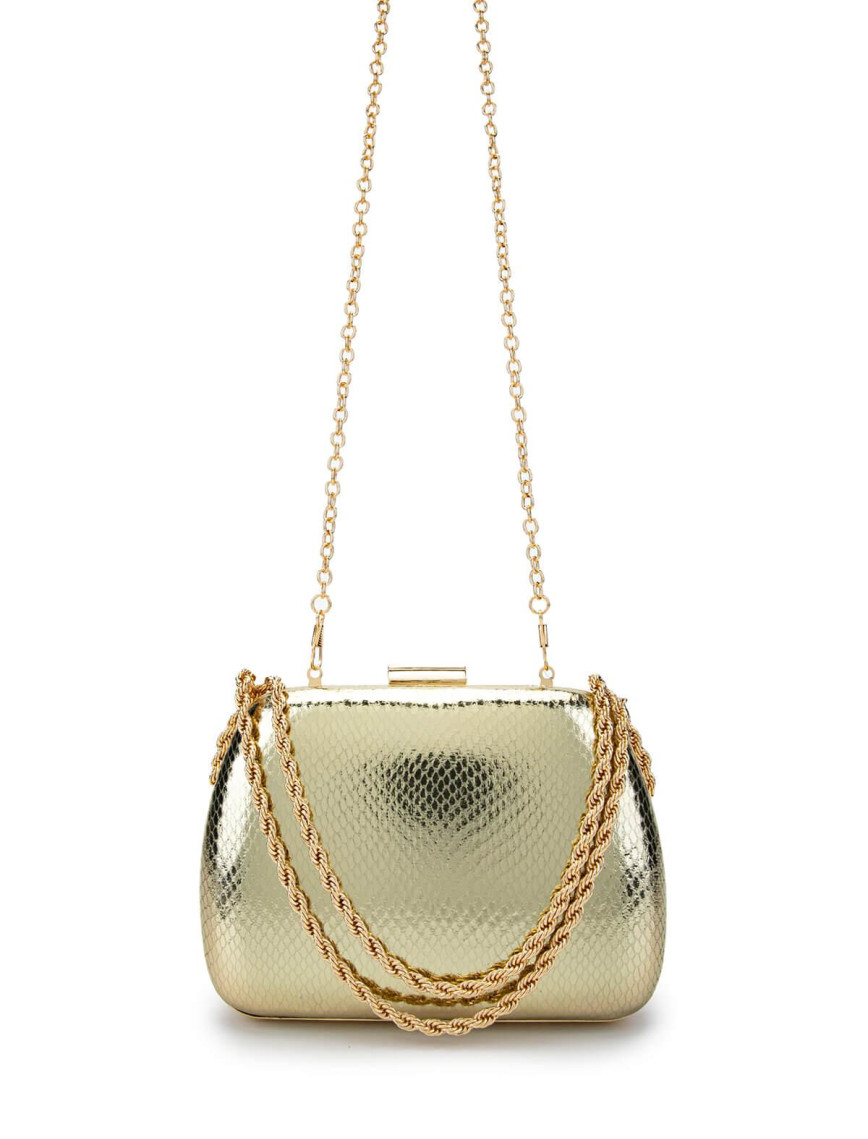 Tamer Tanca Kadın Vegan Altın Abiye Çanta Tamer Tanca Kadın Vegan Altın Abiye Çanta