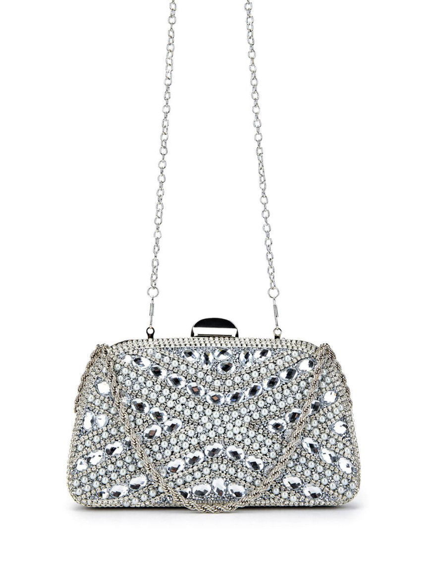 Tamer Tanca Kadın Vegan Gri Abiye Çanta