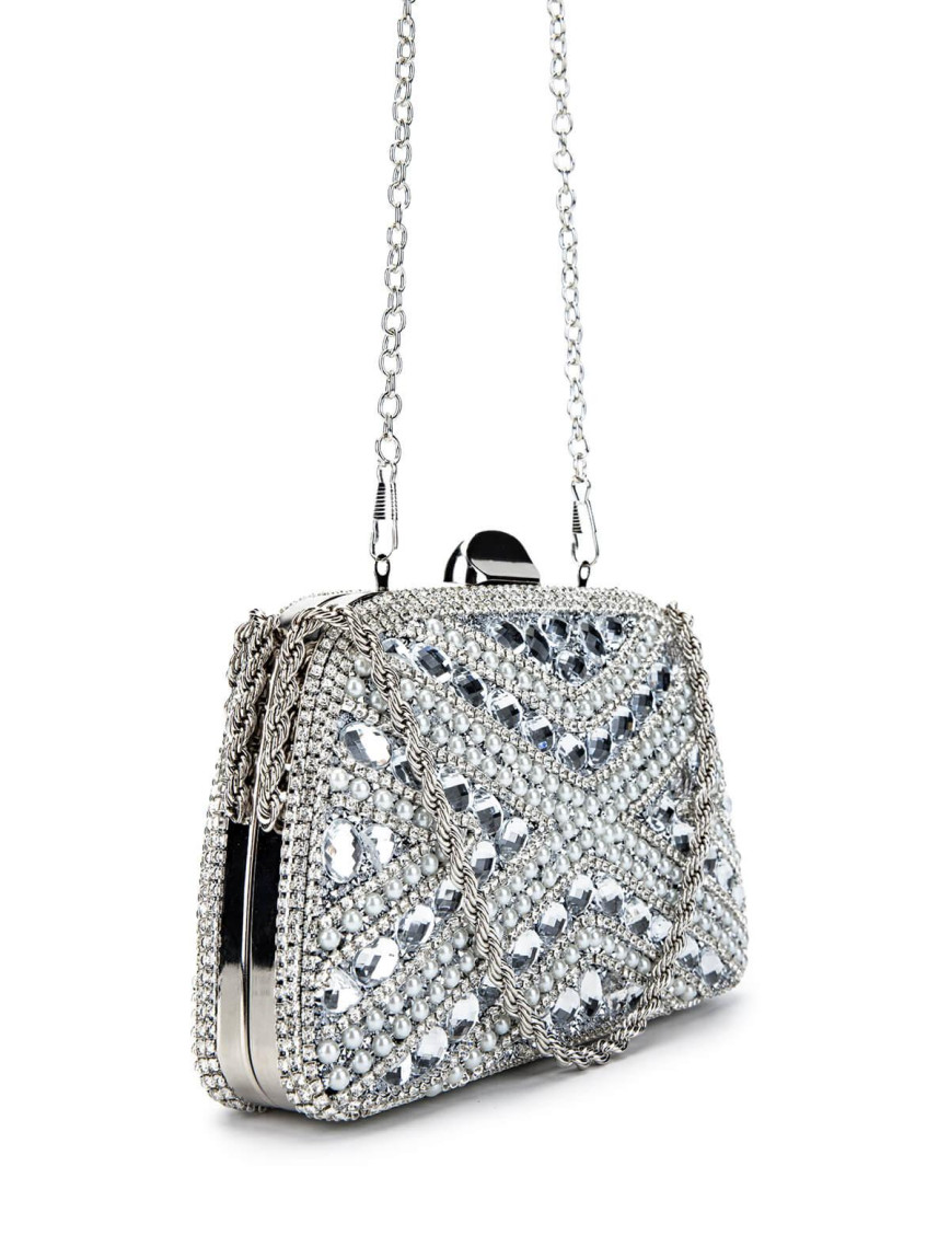 Tamer Tanca Kadın Vegan Gri Abiye Çanta