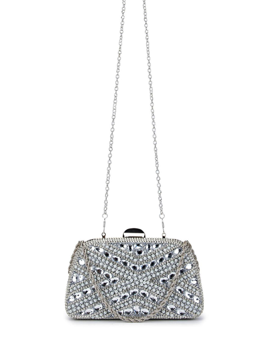 Tamer Tanca Kadın Vegan Gri Abiye Çanta