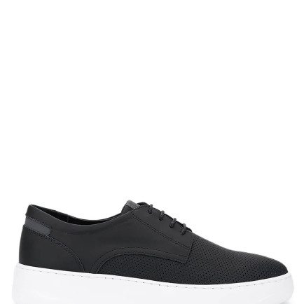 Tamer Tanca Erkek Hakiki Deri Siyah Casual Ayakkabı