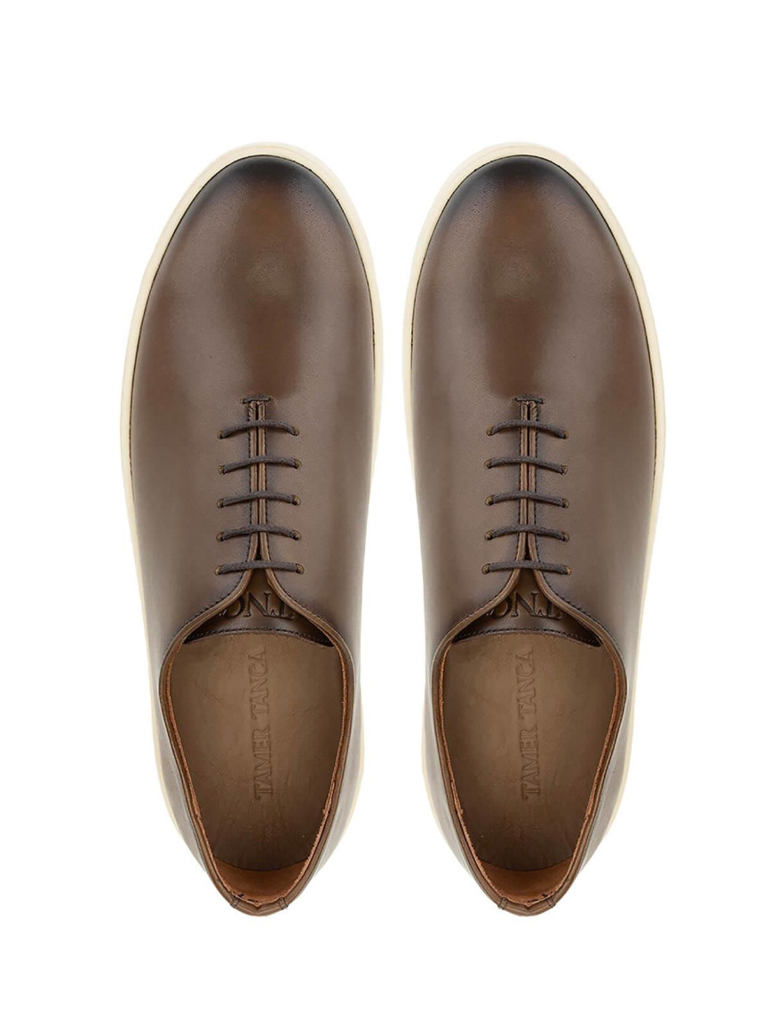 Tamer Tanca Erkek Hakiki Deri Kahverengi Casual Ayakkabı