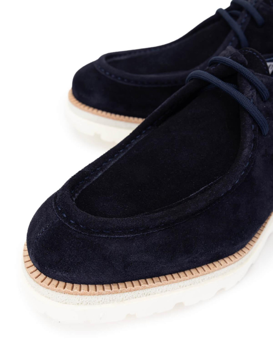 Tamer Tanca Erkek Hakiki Deri Lacivert Süet Casual Ayakkabı