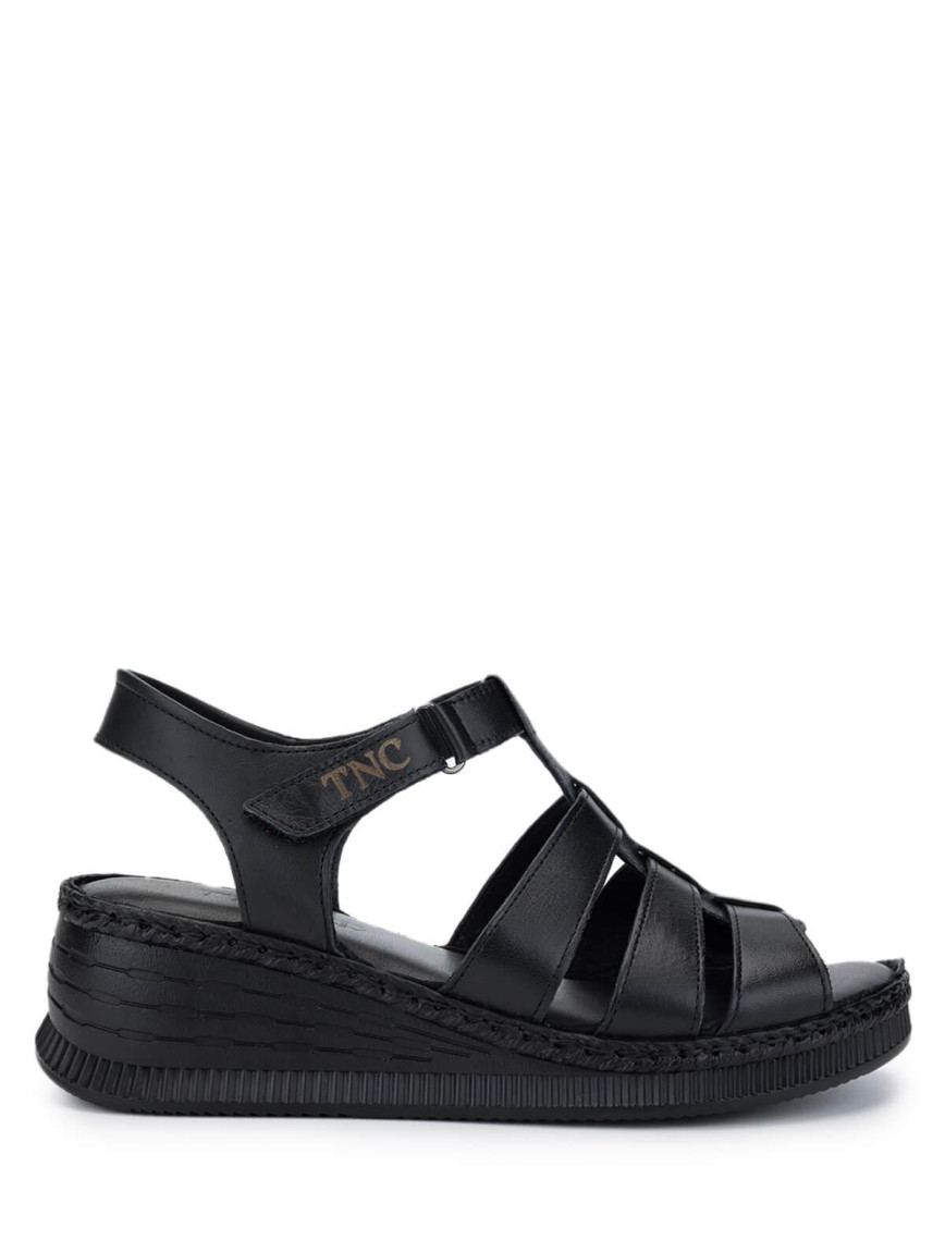 Tamer Tanca Kadın Hakiki Deri Siyah Deri Comfort Sandalet Tamer Tanca Kadın Hakiki Deri Siyah Deri Comfort Sandalet