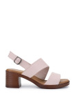 Tamer Tanca Kadın Hakiki Deri Pudra Topuklu Sandalet