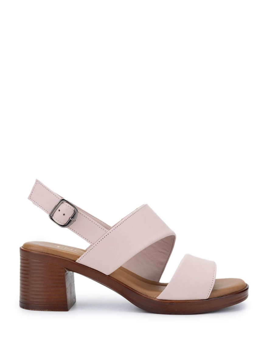 Tamer Tanca Kadın Hakiki Deri Pudra Topuklu Sandalet