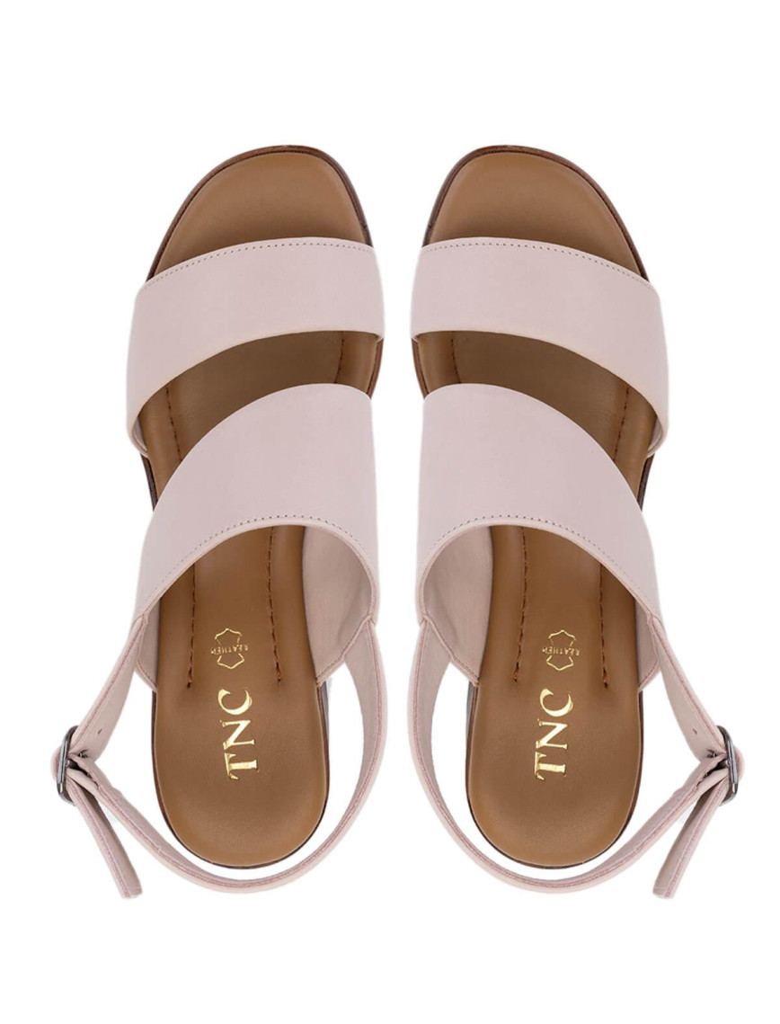 Tamer Tanca Kadın Hakiki Deri Pudra Topuklu Sandalet