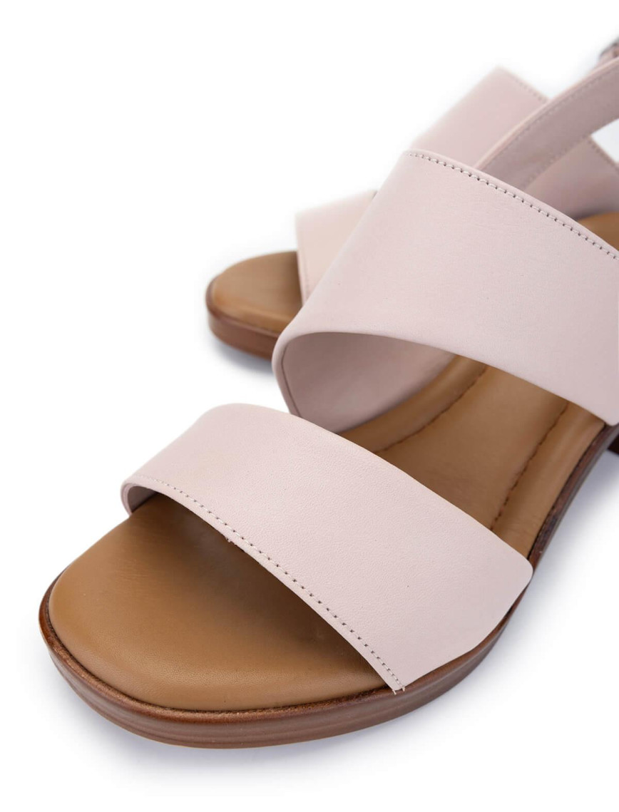 Tamer Tanca Kadın Hakiki Deri Pudra Topuklu Sandalet