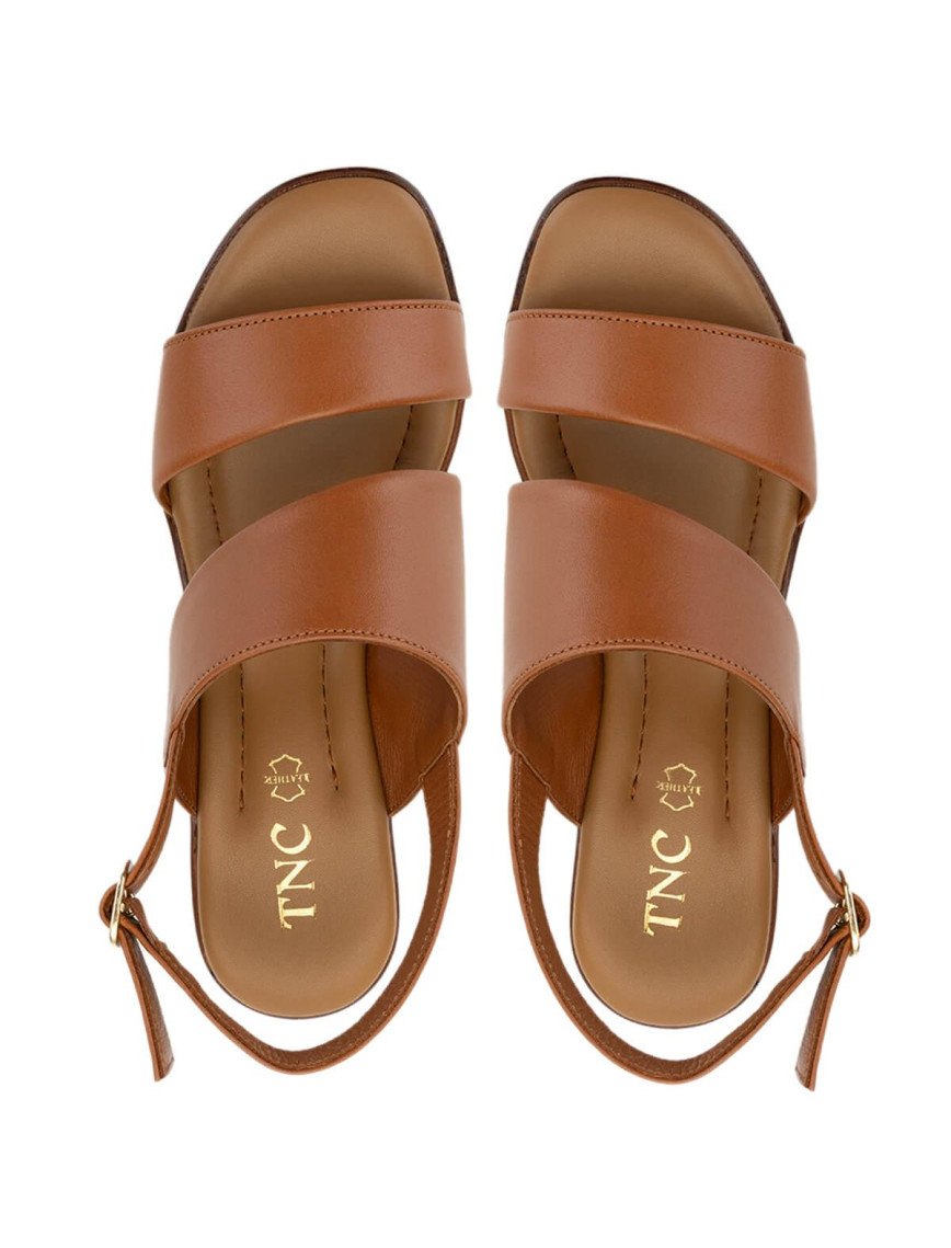 Tamer Tanca Kadın Hakiki Deri Taba Deri Topuklu Sandalet