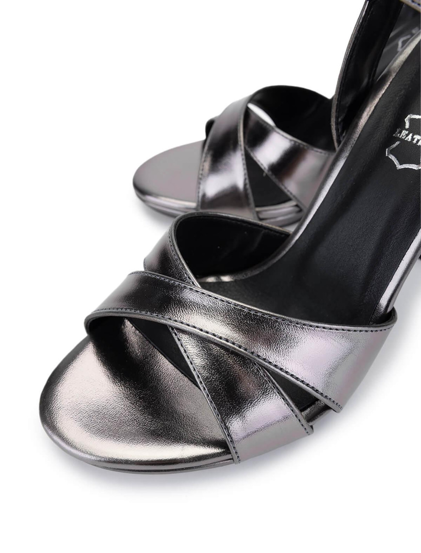 Tamer Tanca Kadın Hakiki Deri Antrasit Topuklu Ayakkabı