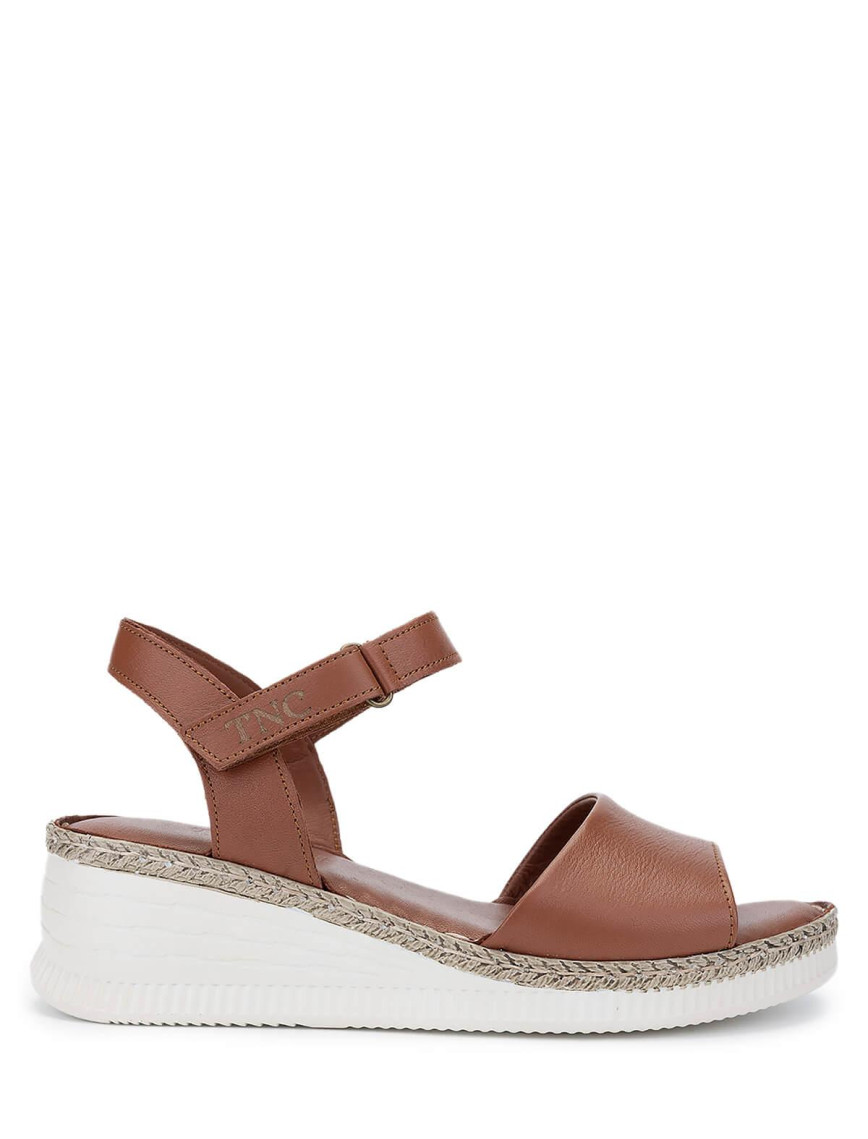 Tamer Tanca Kadın Hakiki Deri Taba Comfort Sandalet