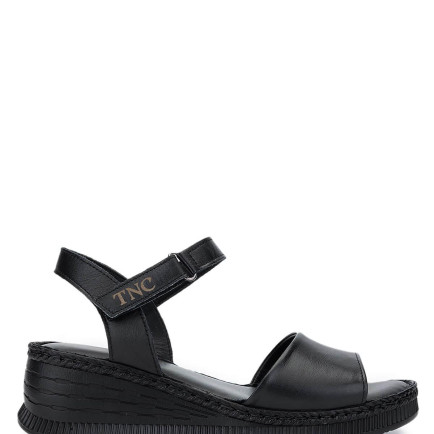 Tamer Tanca Kadın Hakiki Deri Siyah Deri Comfort Sandalet Tamer Tanca Kadın Hakiki Deri Siyah Deri Comfort Sandalet