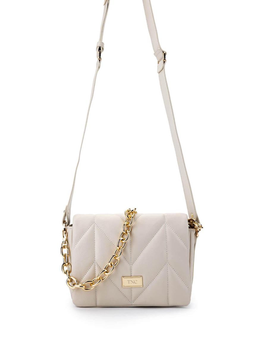 Tamer Tanca Kadın Hakiki Deri Bej Omuz Çanta