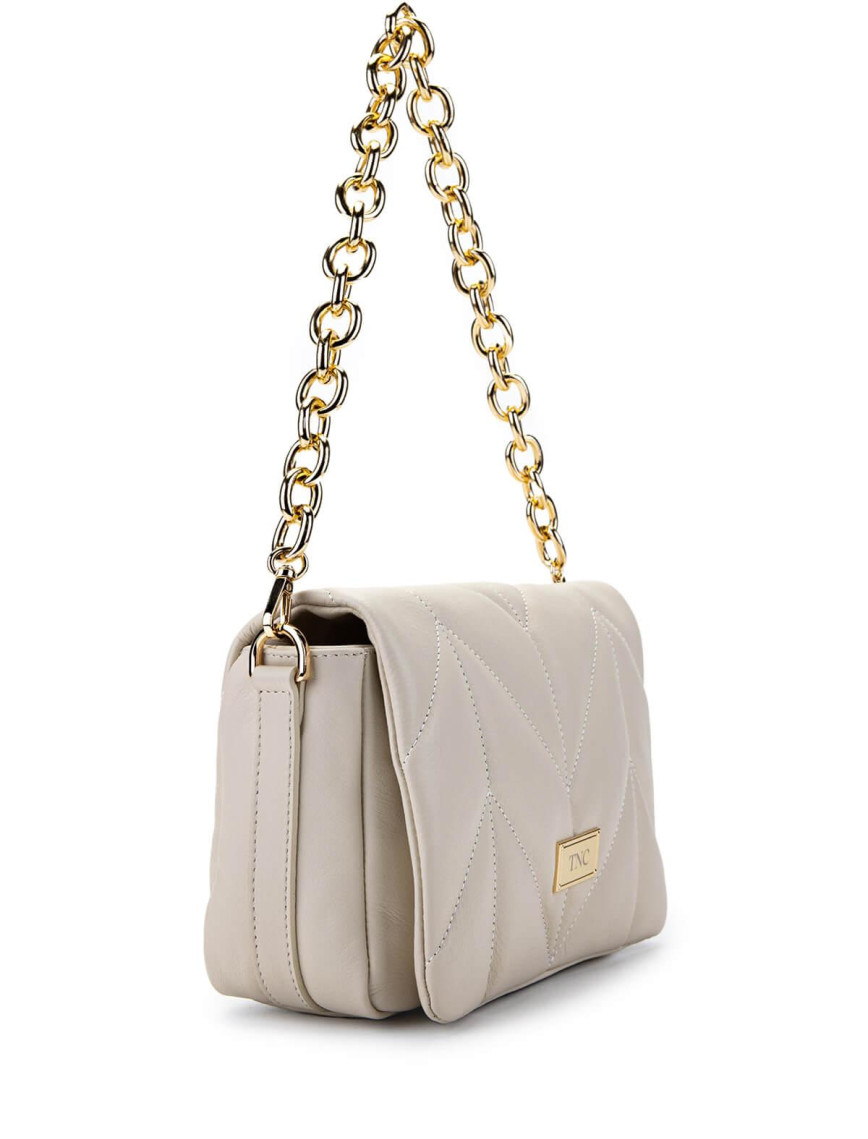 Tamer Tanca Kadın Hakiki Deri Bej Omuz Çanta