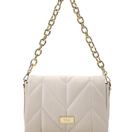 Tamer Tanca Kadın Hakiki Deri Bej Omuz Çanta