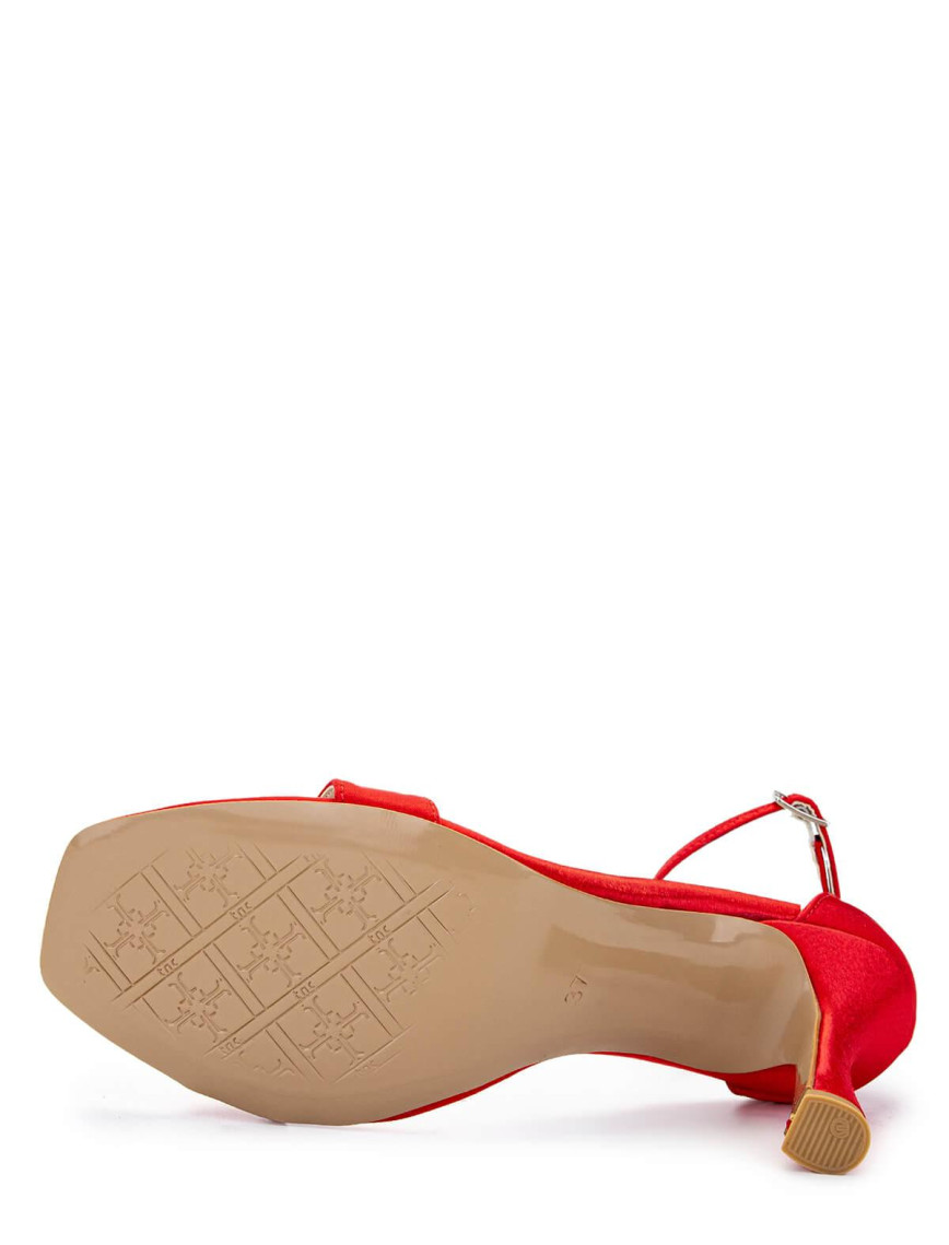 Tamer Tanca Kadın Vegan Kırmızı Saten Topuklu Ayakkabı