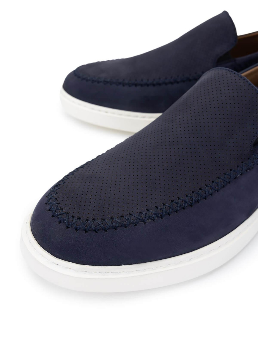 Tamer Tanca Erkek Hakiki Deri Lacivert Nubuk Loafer Ayakkabı Tamer Tanca Erkek Hakiki Deri Lacivert Nubuk Loafer Ayakkabı