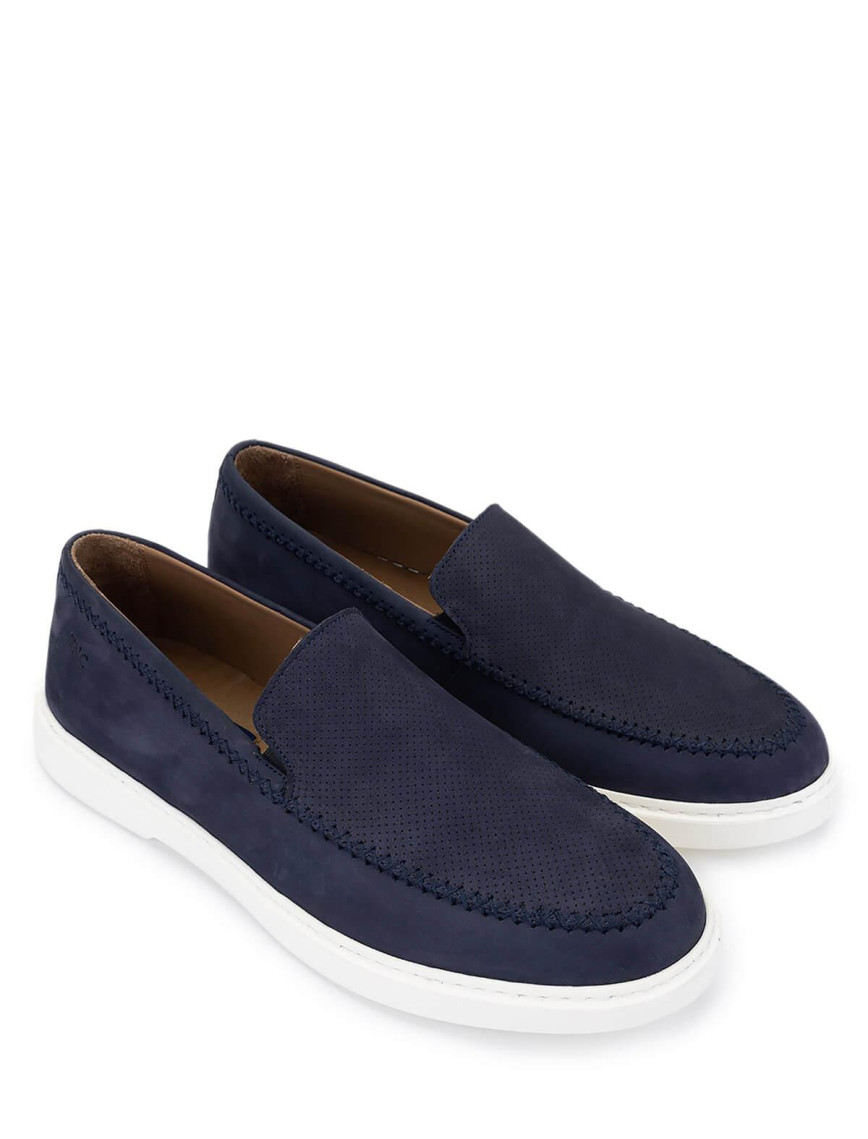Tamer Tanca Erkek Hakiki Deri Lacivert Nubuk Loafer Ayakkabı Tamer Tanca Erkek Hakiki Deri Lacivert Nubuk Loafer Ayakkabı