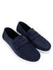 Tamer Tanca Erkek Hakiki Deri Lacivert Nubuk Loafer Ayakkabı