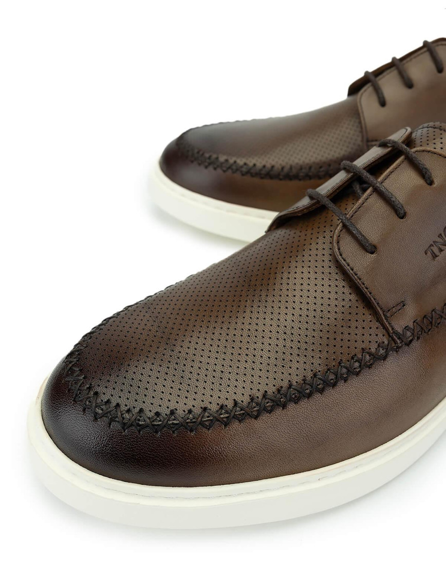 Tamer Tanca Erkek Hakiki Deri Kahverengi Casual Ayakkabı Tamer Tanca Erkek Hakiki Deri Kahverengi Casual Ayakkabı