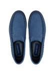 Tamer Tanca Erkek Hakiki Deri Mavi Nubuk Loafer Ayakkabı
