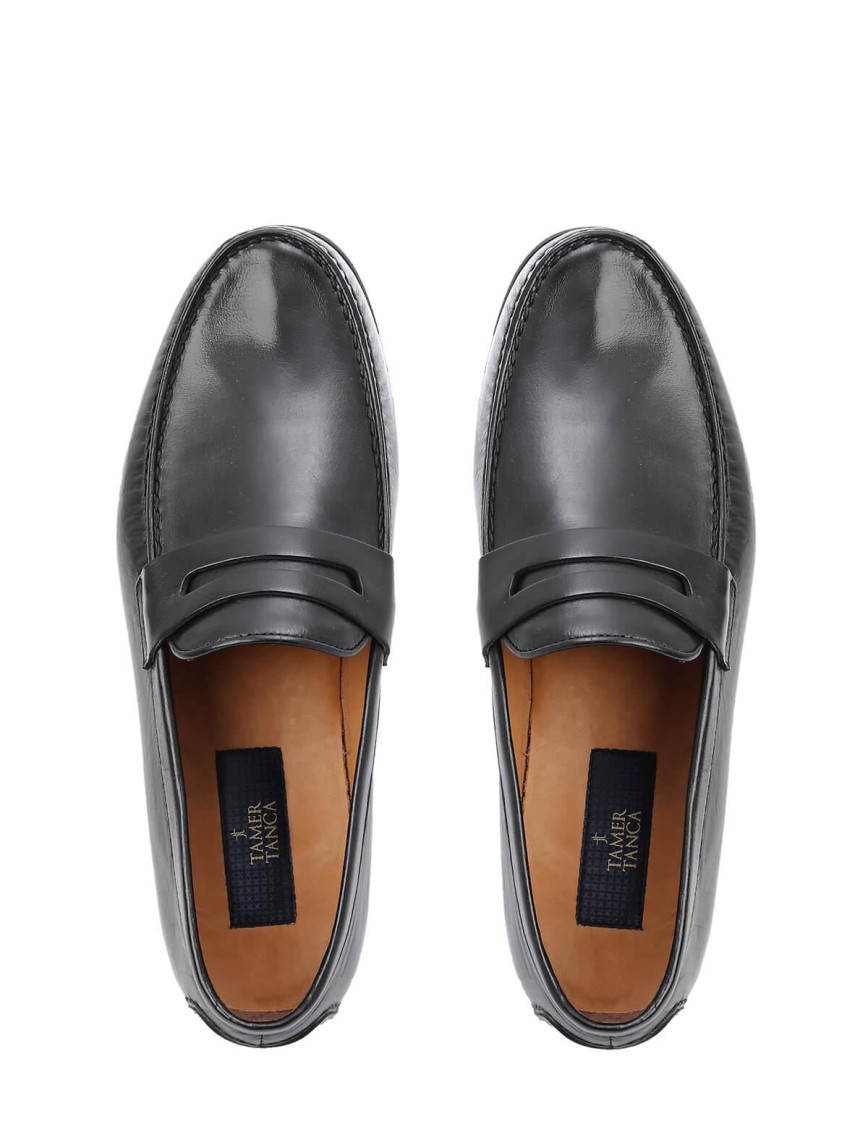 Tamer Tanca Erkek Hakiki Deri Siyah Bufalo Makosen Ayakkabı Tamer Tanca Erkek Hakiki Deri Siyah Bufalo Makosen Ayakkabı