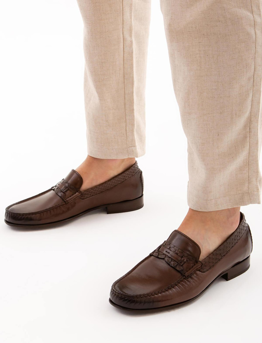 Tamer Tanca Erkek Hakiki Deri Kahverengi Makosen Ayakkabı Tamer Tanca Erkek Hakiki Deri Kahverengi Makosen Ayakkabı