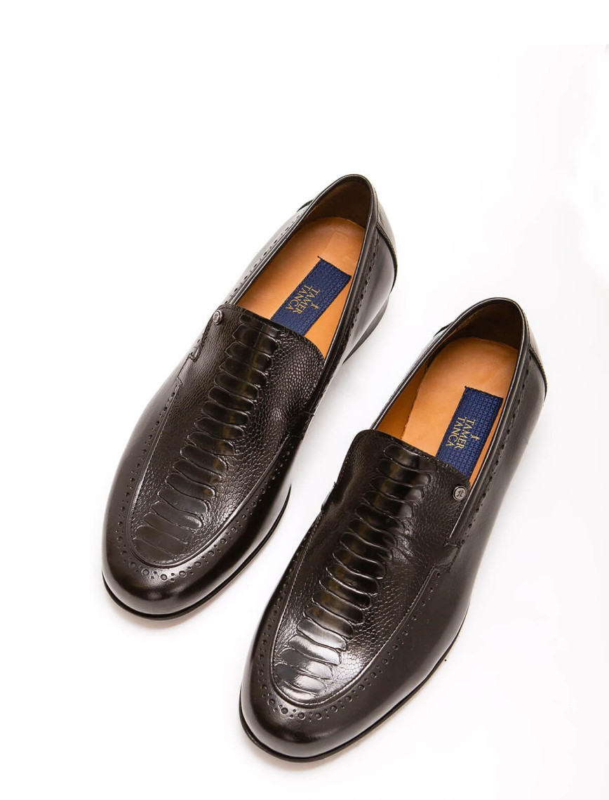 Tamer Tanca Erkek Hakiki Deri Siyah Bufalo Makosen Ayakkabı Tamer Tanca Erkek Hakiki Deri Siyah Bufalo Makosen Ayakkabı